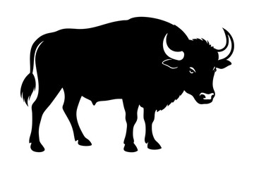 Buffalo silhouette vector art illustration