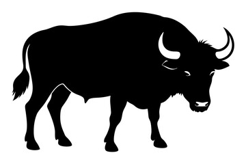 Buffalo silhouette vector art illustration