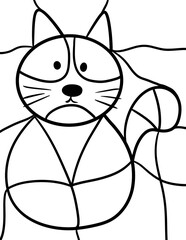 Black cat line color by code template