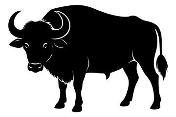 Buffalo silhouette vector art illustration