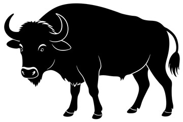 Buffalo silhouette vector art illustration