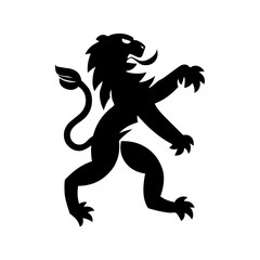 Black lion icon. Lion glyph. Lion Silhouette