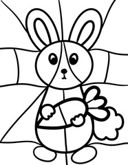 Black stripes, rabbits holding carrots.color by code template