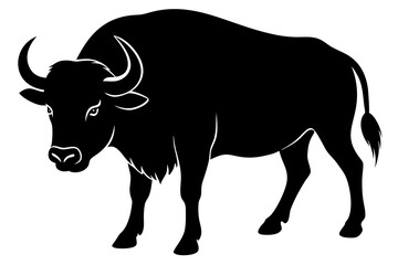 Buffalo silhouette vector art illustration