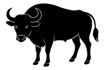 Buffalo silhouette vector art illustration