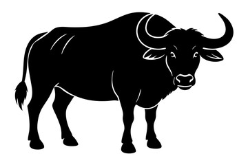Buffalo silhouette vector art illustration