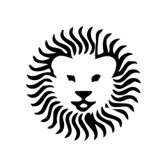 Black lion icon. Lion glyph. Lion Silhouette
