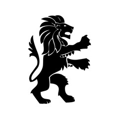 Black lion icon. Lion glyph. Lion Silhouette