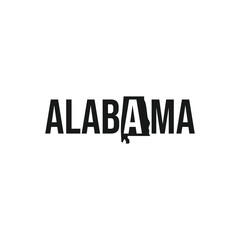 alabama state symbol, map icon with vector silhouette