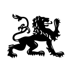 Black lion icon. Lion glyph. Lion Silhouette