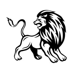 Black lion icon. Lion glyph. Lion Silhouette