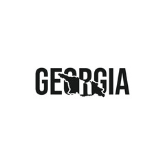 georgia state symbol, map icon with vector silhouette