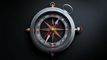 Overhead view of an emotional compass showing emotional impact sentiment and emotion realistic photo abstract background more clarity with clear light and sharp focus high detailed