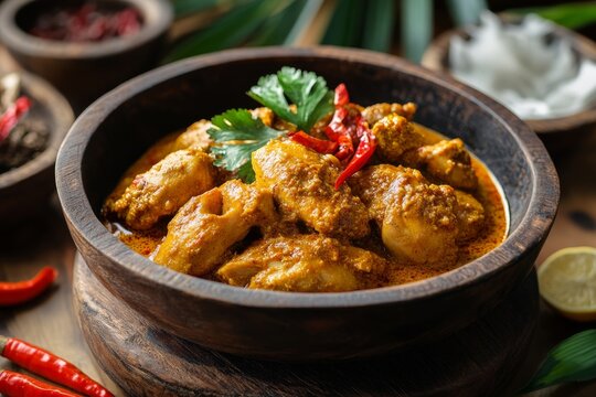 Chicken Rendang, A variation that uses chicken instead of beef.