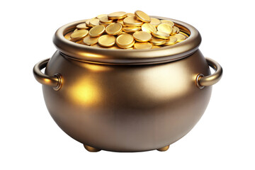 pot of gold clipart 3d on a transparent background
