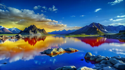 Obraz premium imagine a serene otherworldly landscape under