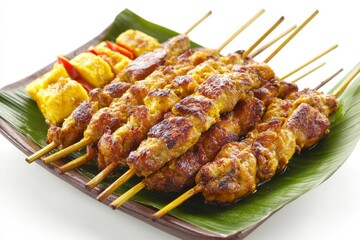 Madura Satay, Originating from Madura Island isolated on white background
