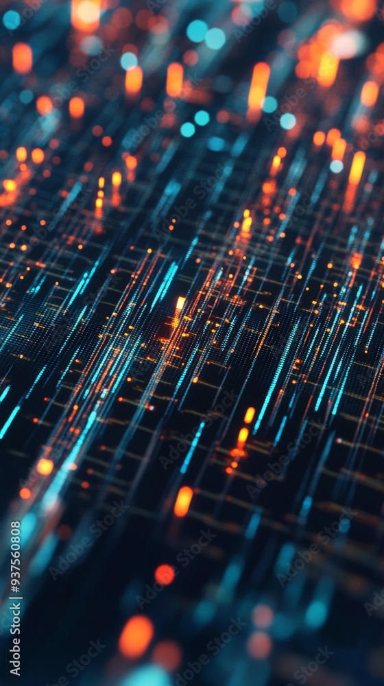 Poster abstract futuristic neon lights background. high-tech digital circuit concept with glowing lines and