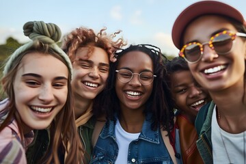 Obraz premium Group of Diverse Friends Laughing Together