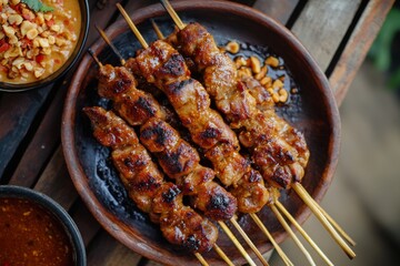 Pork Satay, Commonly found in Bali and among the Indonesian Chinese community