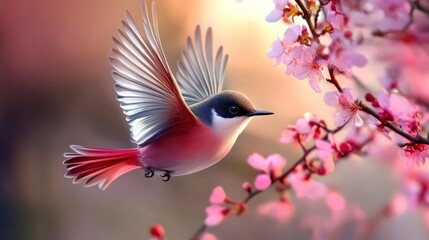3D wallpaper design for beautiful bird , ai
