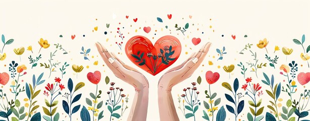 Volunteer appreciation template with heartwarming elements and plenty of copy space