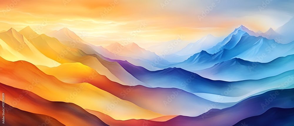 Poster Abstract Mountain Range Landscape.