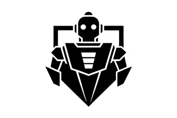 Robot logo icon silhouette vector art illustration