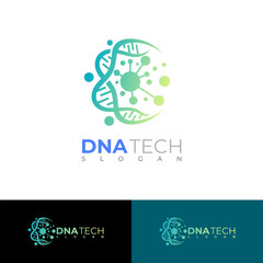 The DNA logo has a simple appearance and is shaped like a circular line