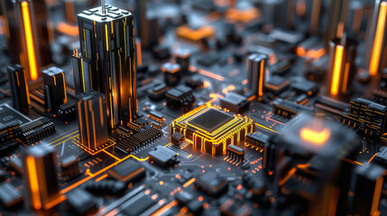 Modern technological microchip domestic business. Technology concept.