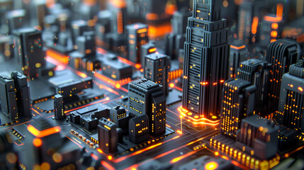 Modern technological microchip domestic business. Technology concept.