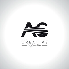 Alphabet Letter AS SA Modern Artistic Zebra Lines Logo Design. Initial Vector Template.