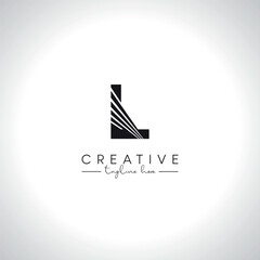 Alphabet Letter L Modern Artistic Zebra Lines Logo Design. Initial Vector Template.