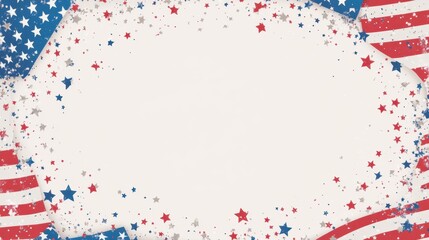 Obraz premium Vintage American Flag Background with copy space, for USA National Day celebration banner or poster design