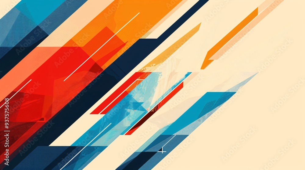 Poster abstract geometric background with bold colors and dynamic lines