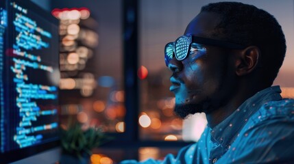 Fototapeta premium The Developer at Night