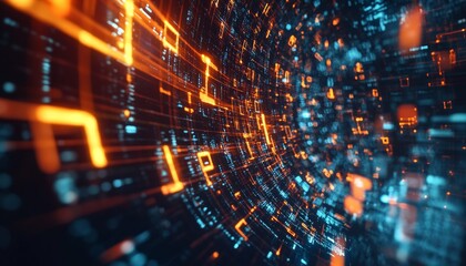 Abstract Digital Tunnel - A Visual Representation of the Digital World.