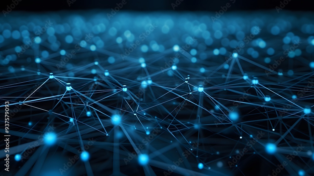 Poster homage to the concept of big data with a sea of interconnected nodes ai generated illustration