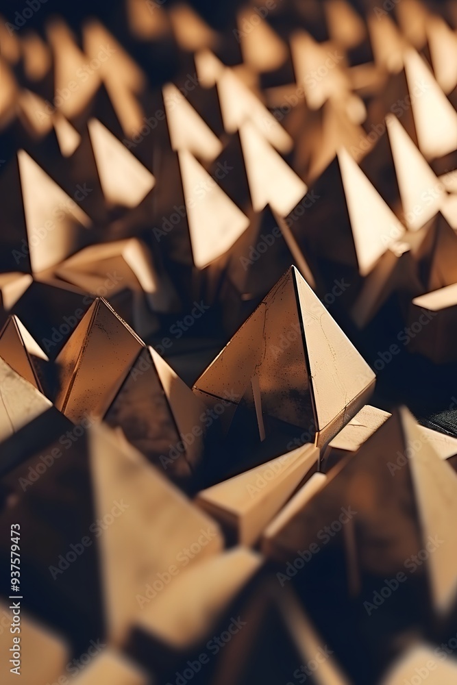 Aufkleber hypnotic slow motion of creating triangular block structures ai generated illustration