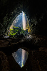 Collapsed ceiling of Son Doong cave called Doline or skylight, nicknamed Watch out for Dinosaurs....