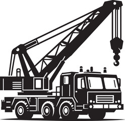 Crane heavy construction equipment silhouette vector illustration isolated on a white background