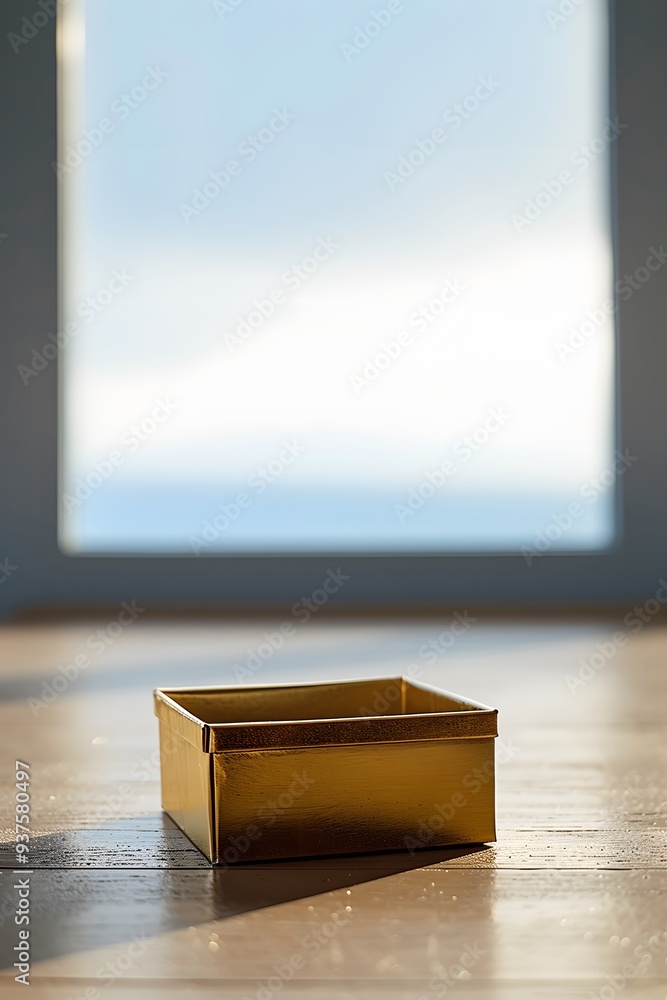 Aufkleber image of a small gift box inside a larger gift box both sitting in a vast empty space ai generated i