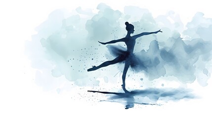 Fototapeta premium Illustration of ballet dancer performing a pirouette AI generated illustration