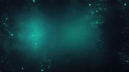 Obraz premium Abstract dark Green digital background with sparkling blue light particles form into lines