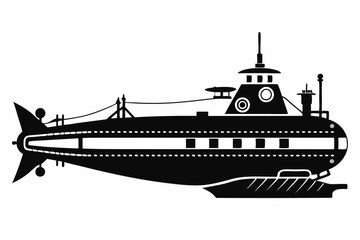 submarine silhouette vector illustration