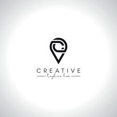 Abstract Modern Location Logo Design. Initial Letter C Logo Vector Symbol.