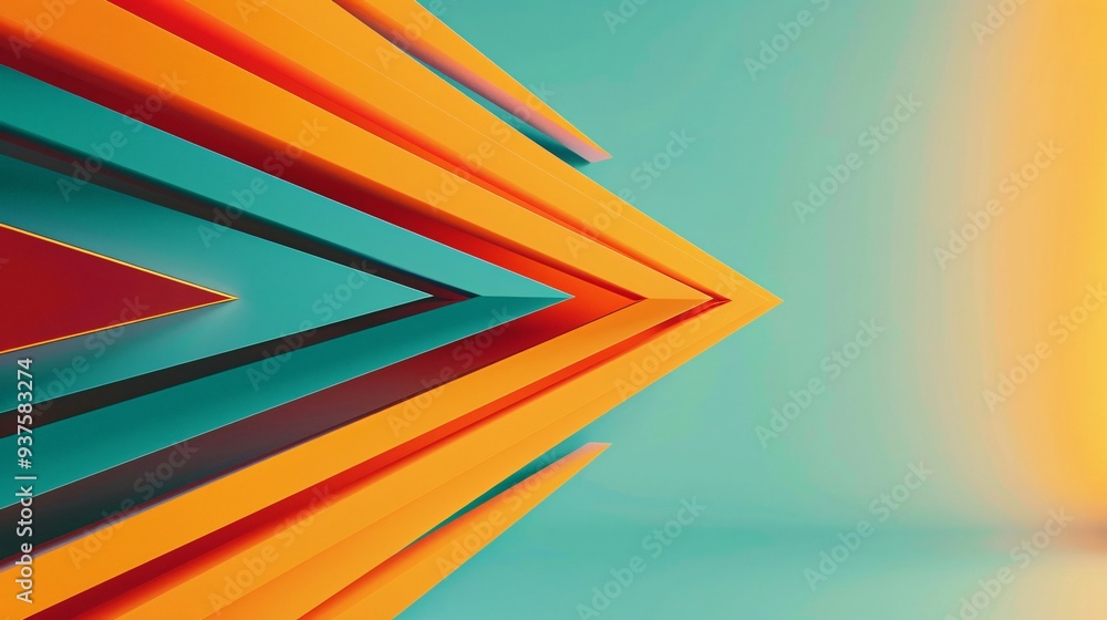 Poster abstract geometric background with colorful triangles