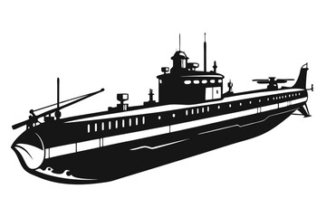 submarine silhouette vector illustration