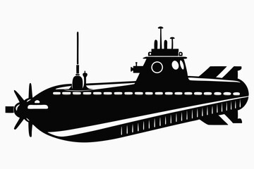 submarine silhouette vector illustration