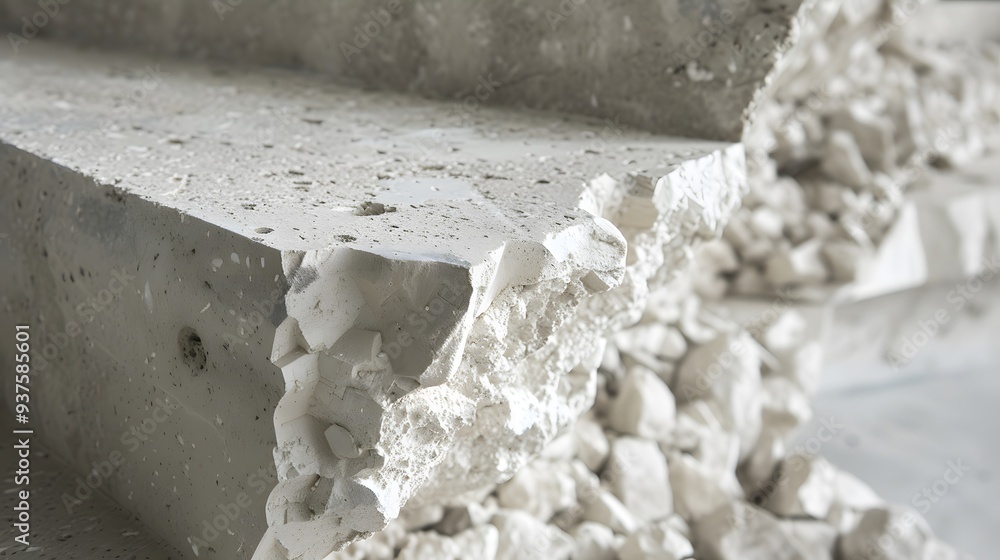 Poster intriguing macro view of a simplistic podium made from gypsum ai generated illustration